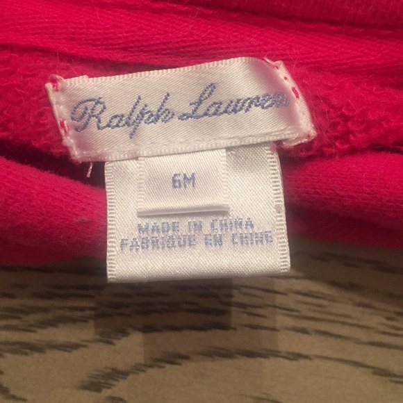 Pink hooded Polo by Ralph Lauren dress set- Sz 6mo - Picture 3 of 3